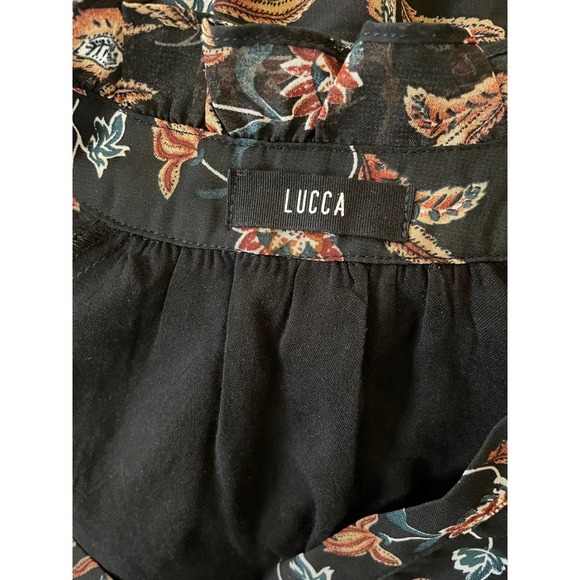 NWT Lucca Womens Long Sleeve Flare Shift Dress Floral Print Size XS-L Black - Picture 10 of 11